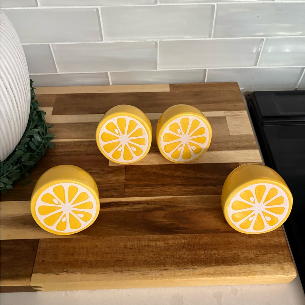 Target Set of 4 Lemons Threshold Ceramic Fruit Half Kitchen Dining Decor Citrus